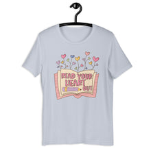 Load image into Gallery viewer, Read Your Heart Out Teacher T-shirt, Spring Teacher Shirt, Valentines Day Teacher Shirt, Teacher Gift, Teacher Valentines Gift
