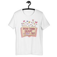 Load image into Gallery viewer, Read Your Heart Out Teacher T-shirt, Spring Teacher Shirt, Valentines Day Teacher Shirt, Teacher Gift, Teacher Valentines Gift
