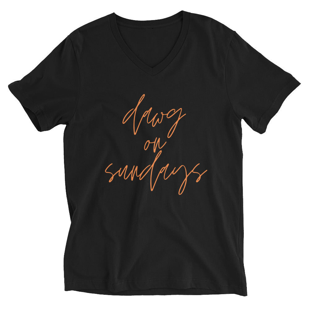 Dawg on sundays Unisex Short Sleeve V-Neck T-Shirt, Cleveland shirt, Cleveland browns, football shirt, football season