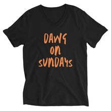 Load image into Gallery viewer, Dawg on sundays Unisex Short Sleeve V-Neck T-Shirt, Cleveland shirt, Cleveland browns, football shirt, football season
