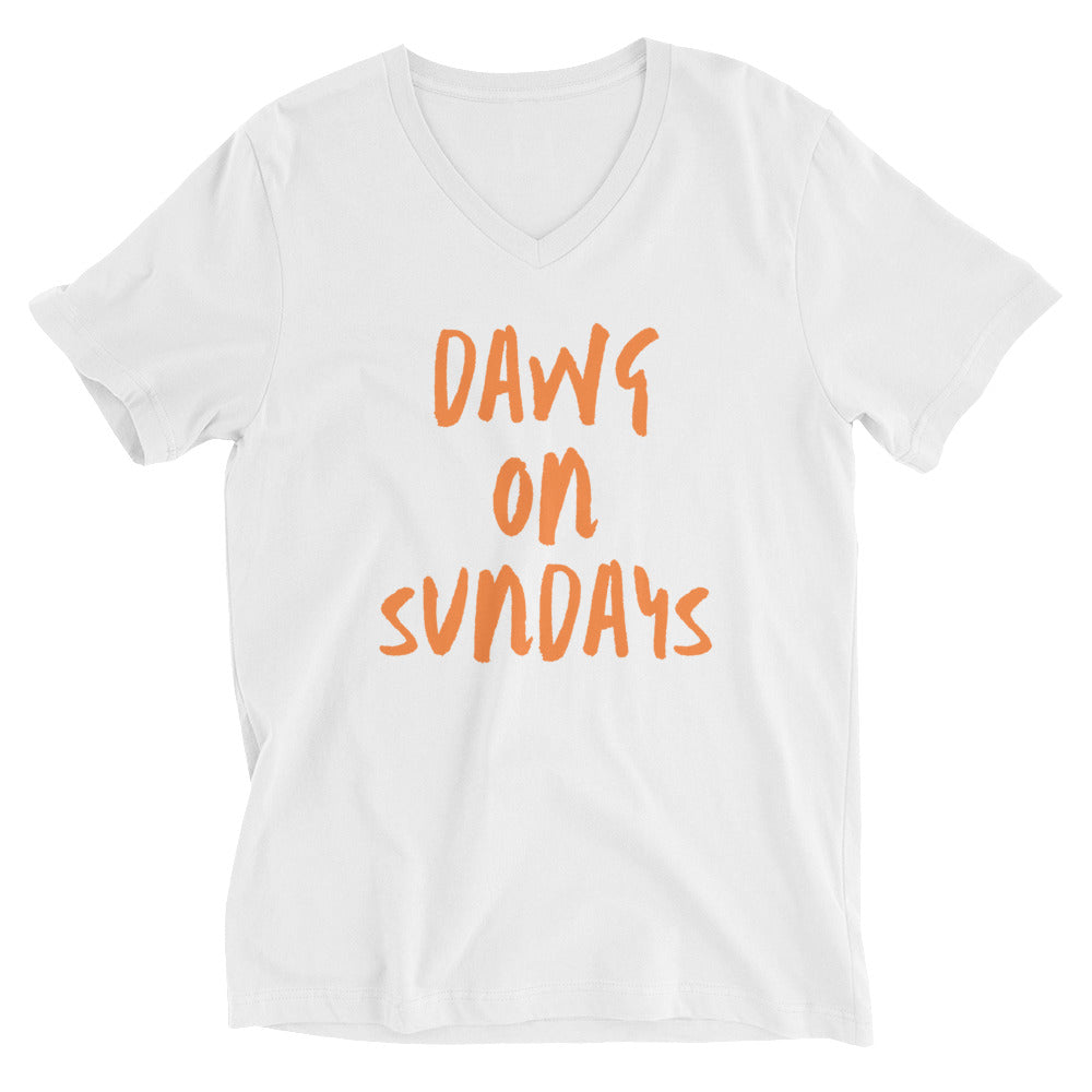 Dawg on sundays Unisex Short Sleeve V-Neck T-Shirt, Cleveland shirt, Cleveland browns, football shirt, football season