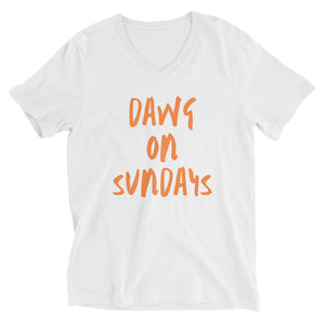 Dawg on sundays Unisex Short Sleeve V-Neck T-Shirt, Cleveland shirt, Cleveland browns, football shirt, football season