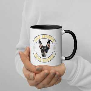 Personalized Pet Photo One Hoppy Dog Mom Colored Mug, Custom Mug, Dog Lover Mug, Spring Mug, Dog Lover Gift