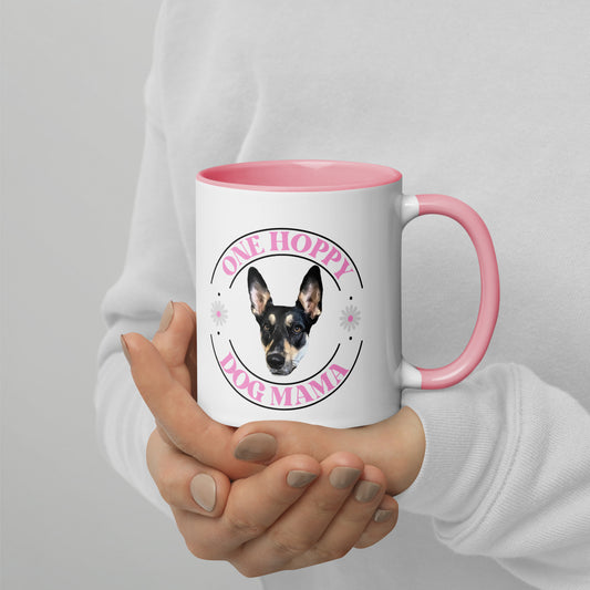 Personalized Pet Photo One Hoppy Dog Mom Colored Mug, Custom Mug, Dog Lover Mug, Spring Mug, Dog Lover Gift