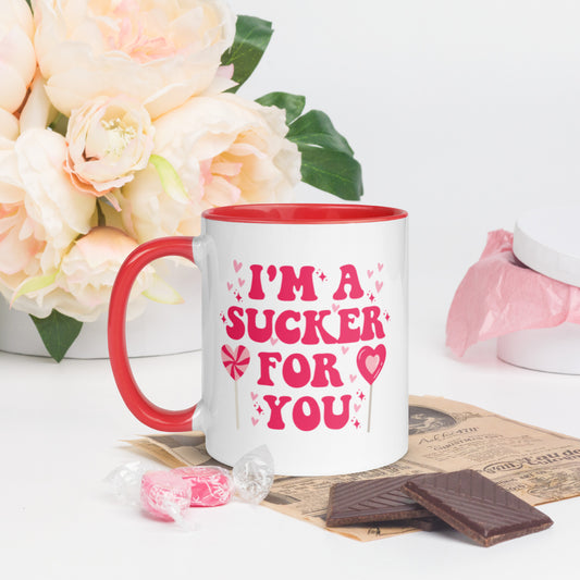 I&#39;m A Sucker For You Pretty Mug, Valentines Mug, Retro Valentines Mug, Funny Valentines Mug, Single Valentines, Gift for Her