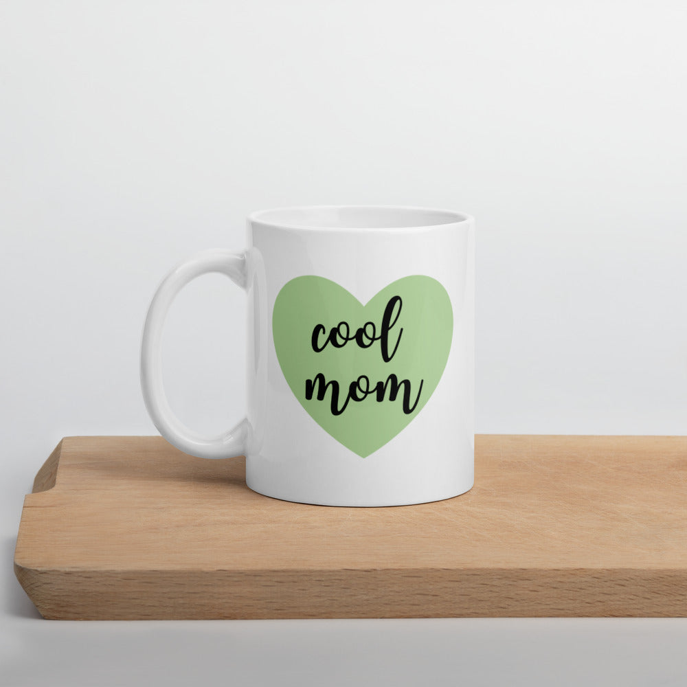 Cool mom green heart mug, mothers day gift, gift for her, cute mug, boy mom