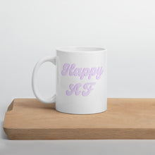 Load image into Gallery viewer, Purple Happy AF mug, happy mug, positivity, cute mug
