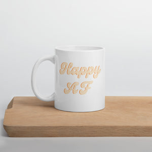 Orange happy af mug, positivity, happy mug, cute mug