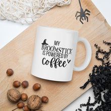 Load image into Gallery viewer, My Broomstick Is Powered By Coffee Halloween Mug, Witch Mug, Spooky mug
