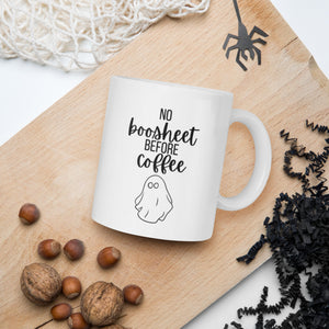 No Boosheet Before Coffee Mug, Halloween Mug, Spooky Mug