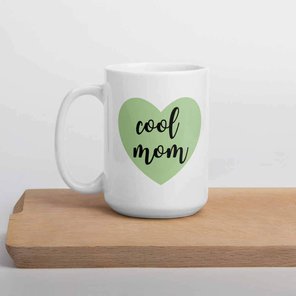Cool mom green heart mug, mothers day gift, gift for her, cute mug, boy mom