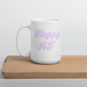 Purple Happy AF mug, happy mug, positivity, cute mug