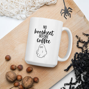 No Boosheet Before Coffee Mug, Halloween Mug, Spooky Mug