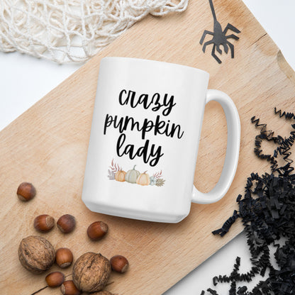 Crazy Pumpkin Lady Mug, fall lover mug