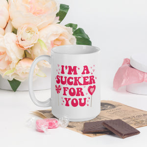 I'm A Sucker For You Mug, Valentines Mug, Retro Valentines Mug, Funny Valentines Mug, Single Valentines, Gift for Her