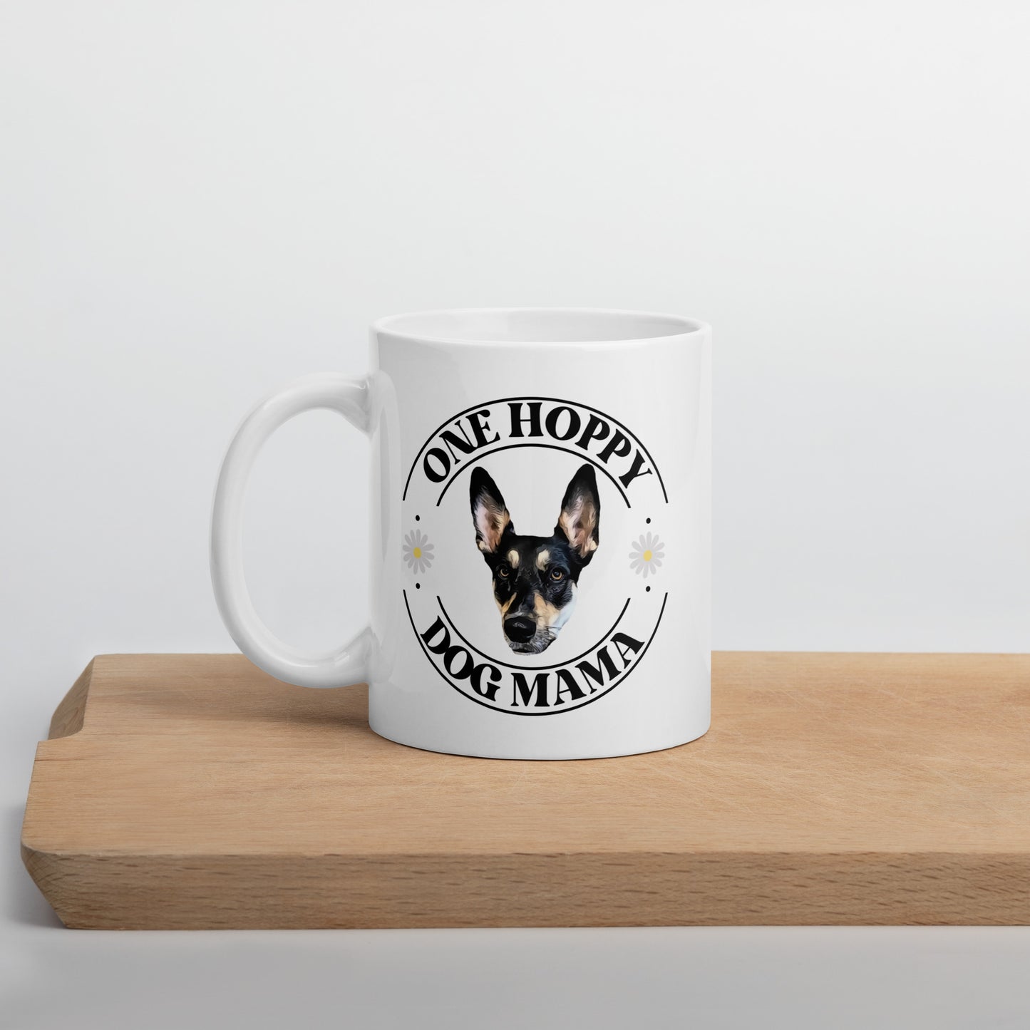 Personalized Pet Photo One Hoppy Dog Mama Mug, Custom Mug, Dog Lover Mug, Spring Mug, Dog Lover Gift