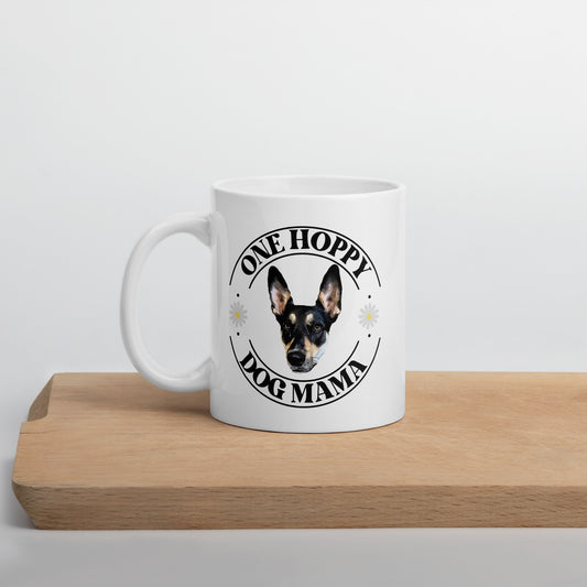 Personalized Pet Photo One Hoppy Dog Mama Mug, Custom Mug, Dog Lover Mug, Spring Mug, Dog Lover Gift